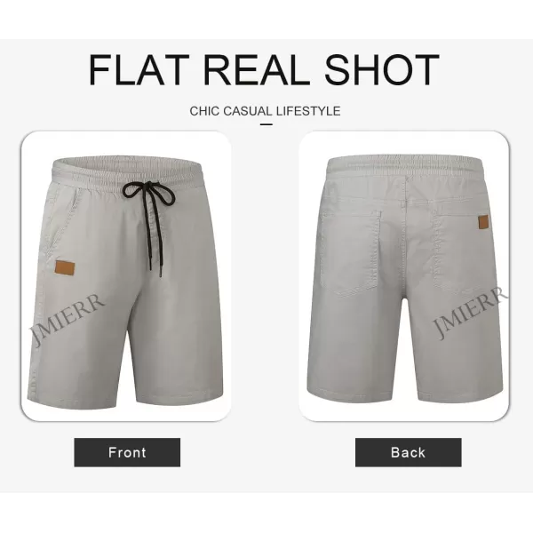 JMIERR Mens Casual Shorts - Cotton Drawstring Summer Beach Stretch Twill Chino Golf Shorts