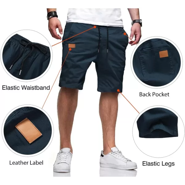 JMIERR Mens Casual Shorts - Cotton Drawstring Summer Beach Stretch Twill Chino Golf Shorts