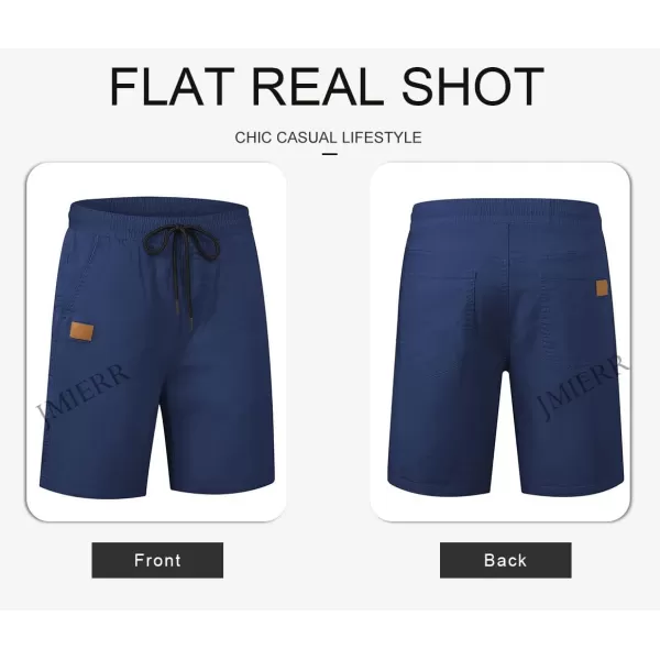 JMIERR Mens Casual Shorts - Cotton Drawstring Summer Beach Stretch Twill Chino Golf Shorts