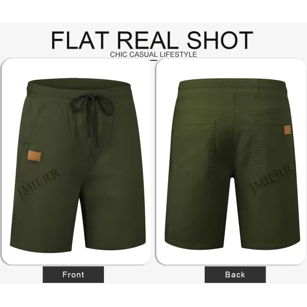JMIERR Mens Casual Shorts - Cotton Drawstring Summer Beach Stretch Twill Chino Golf Shorts