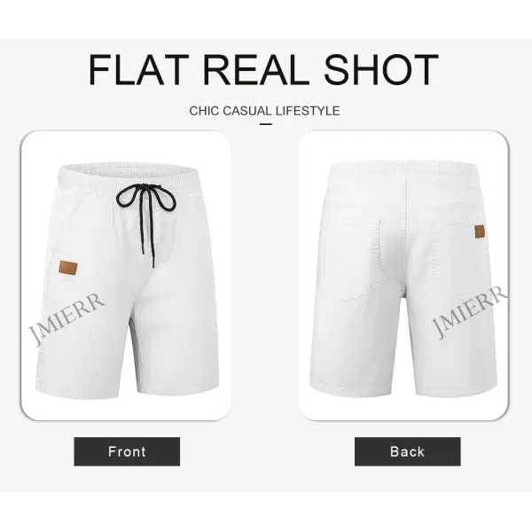 JMIERR Mens Casual Shorts - Cotton Drawstring Summer Beach Stretch Twill Chino Golf Shorts