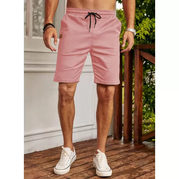 JMIERR Mens Casual Shorts - Cotton Drawstring Summer Beach Stretch Twill Chino Golf Shorts