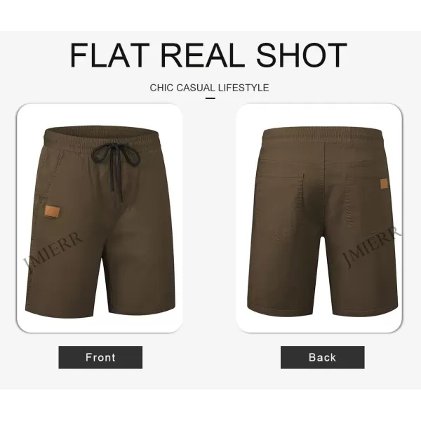 JMIERR Mens Casual Shorts - Cotton Drawstring Summer Beach Stretch Twill Chino Golf Shorts