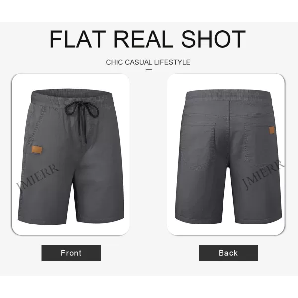 JMIERR Mens Casual Shorts - Cotton Drawstring Summer Beach Stretch Twill Chino Golf Shorts