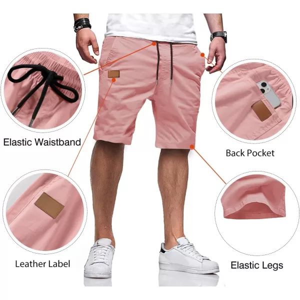 JMIERR Mens Casual Shorts - Cotton Drawstring Summer Beach Stretch Twill Chino Golf Shorts