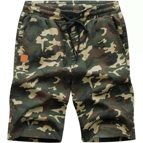 JMIERR Mens Casual Shorts - Cotton Drawstring Summer Beach Stretch Twill Chino Golf Shorts