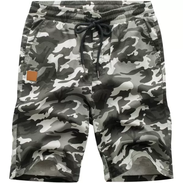 JMIERR Mens Casual Shorts - Cotton Drawstring Summer Beach Stretch Twill Chino Golf Shorts