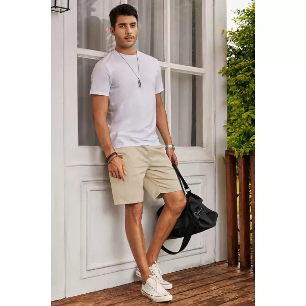 JMIERR Mens Casual Shorts - Cotton Drawstring Summer Beach Stretch Twill Chino Golf Shorts
