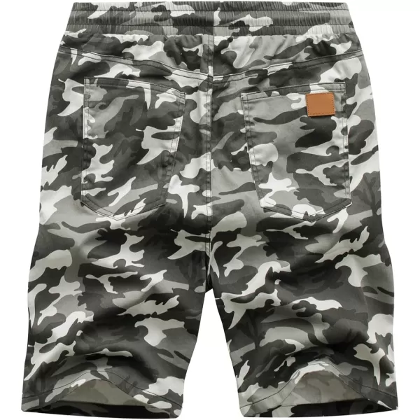 JMIERR Mens Casual Shorts - Cotton Drawstring Summer Beach Stretch Twill Chino Golf Shorts
