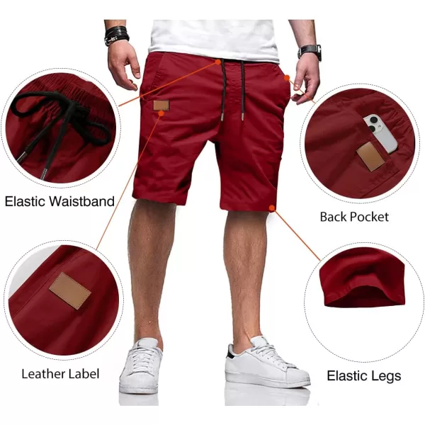 JMIERR Mens Casual Shorts - Cotton Drawstring Summer Beach Stretch Twill Chino Golf Shorts