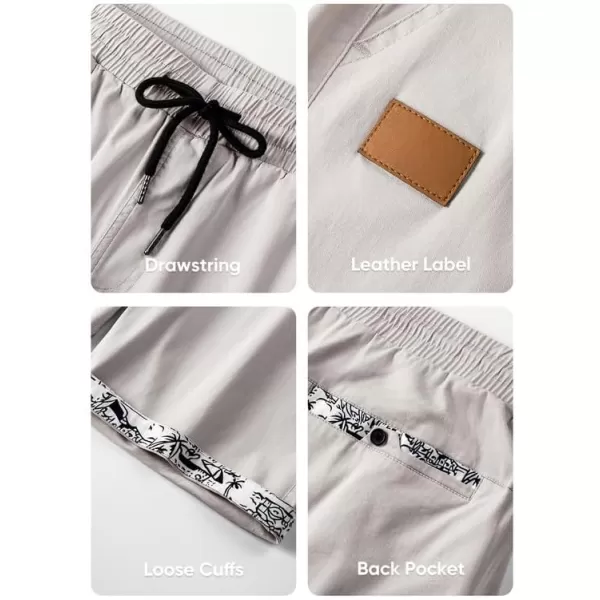JMIERR Mens Casual Shorts - Cotton Drawstring Summer Beach Stretch Twill Chino Golf Shorts
