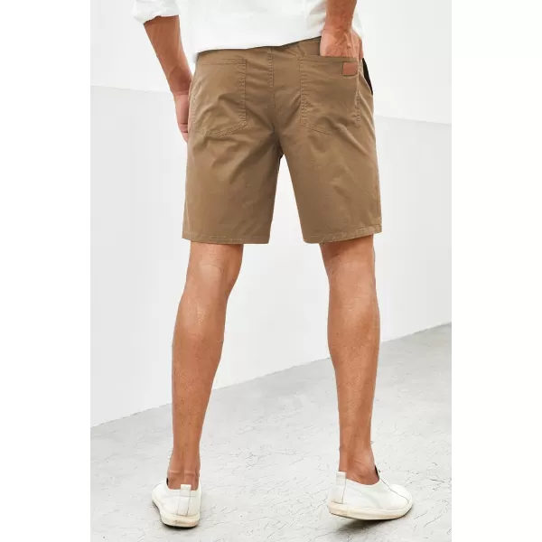 JMIERR Mens Casual Shorts - Cotton Drawstring Summer Beach Stretch Twill Chino Golf Shorts