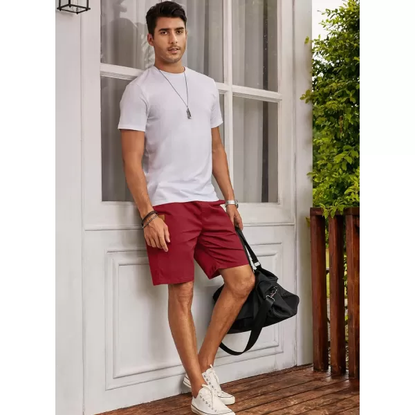 JMIERR Mens Casual Shorts - Cotton Drawstring Summer Beach Stretch Twill Chino Golf Shorts