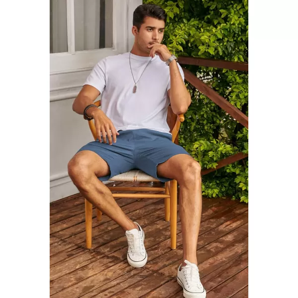 JMIERR Mens Casual Shorts - Cotton Drawstring Summer Beach Stretch Twill Chino Golf Shorts