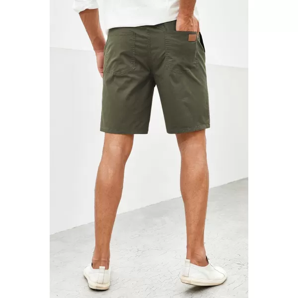JMIERR Mens Casual Shorts - Cotton Drawstring Summer Beach Stretch Twill Chino Golf Shorts