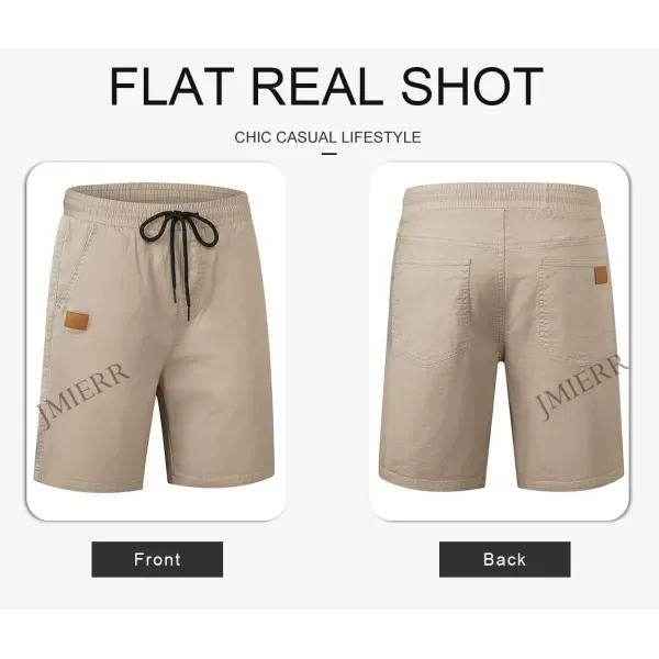 JMIERR Mens Casual Shorts - Cotton Drawstring Summer Beach Stretch Twill Chino Golf Shorts