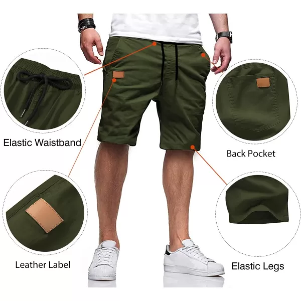 JMIERR Mens Casual Shorts - Cotton Drawstring Summer Beach Stretch Twill Chino Golf Shorts