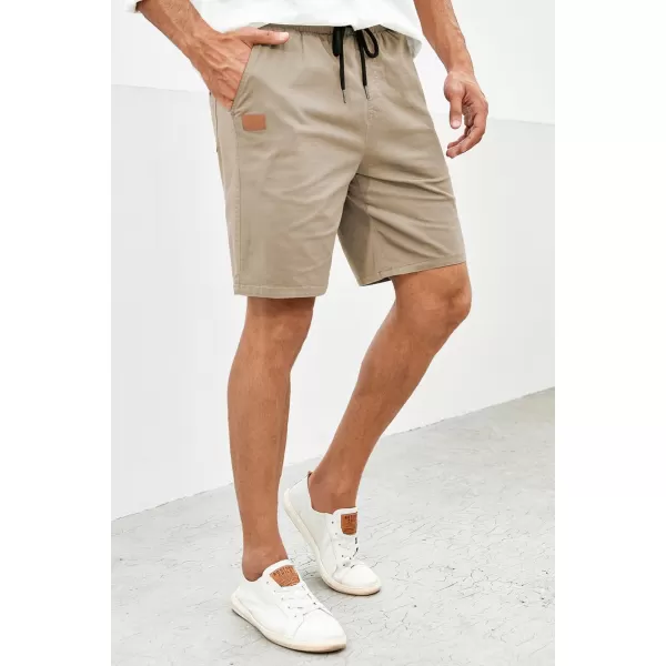 JMIERR Mens Casual Shorts - Cotton Drawstring Summer Beach Stretch Twill Chino Golf Shorts