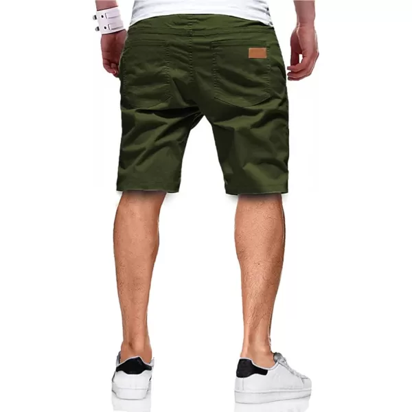 JMIERR Mens Casual Shorts - Cotton Drawstring Summer Beach Stretch Twill Chino Golf Shorts