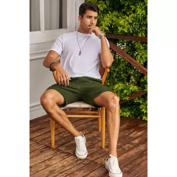 JMIERR Mens Casual Shorts - Cotton Drawstring Summer Beach Stretch Twill Chino Golf Shorts