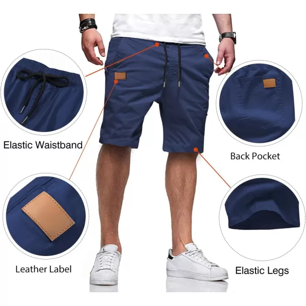 JMIERR Mens Casual Shorts - Cotton Drawstring Summer Beach Stretch Twill Chino Golf Shorts
