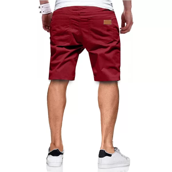 JMIERR Mens Casual Shorts - Cotton Drawstring Summer Beach Stretch Twill Chino Golf Shorts