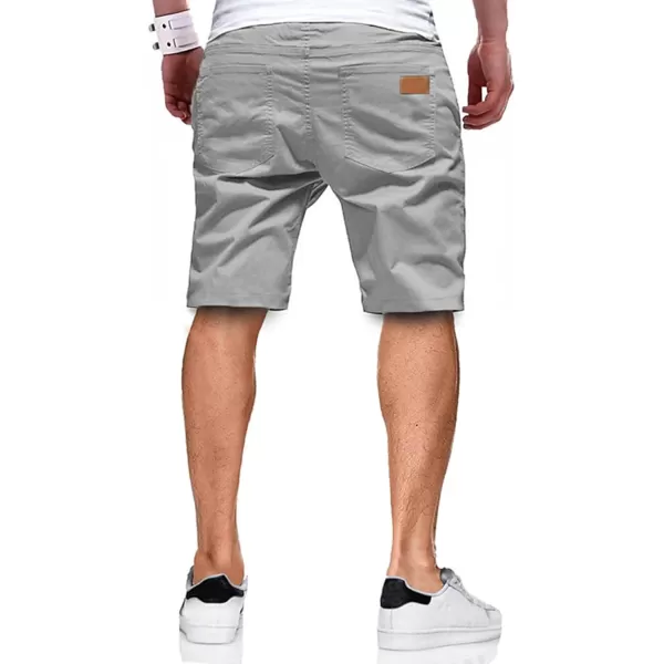 JMIERR Mens Casual Shorts - Cotton Drawstring Summer Beach Stretch Twill Chino Golf Shorts