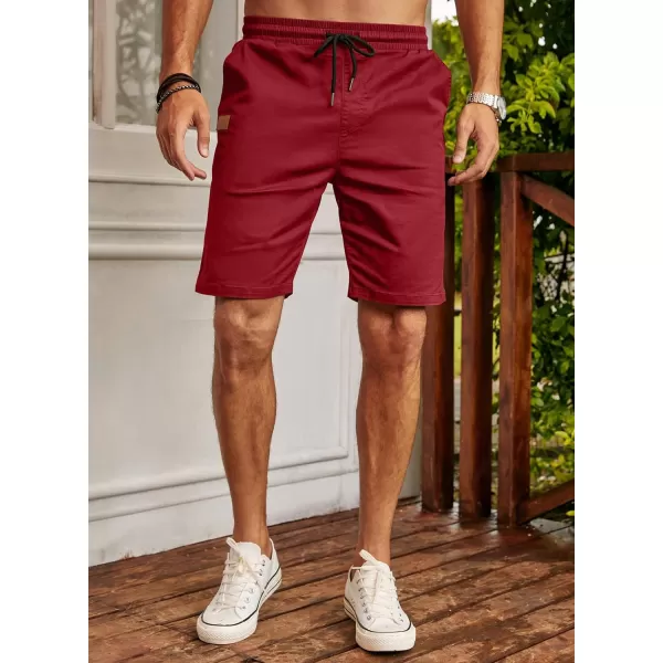 JMIERR Mens Casual Shorts - Cotton Drawstring Summer Beach Stretch Twill Chino Golf Shorts