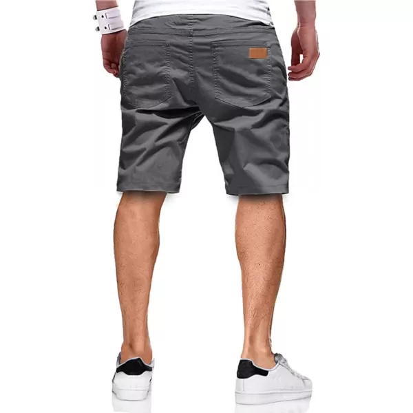 JMIERR Mens Casual Shorts - Cotton Drawstring Summer Beach Stretch Twill Chino Golf Shorts