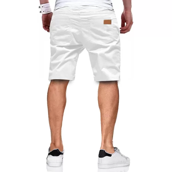 JMIERR Mens Casual Shorts - Cotton Drawstring Summer Beach Stretch Twill Chino Golf Shorts