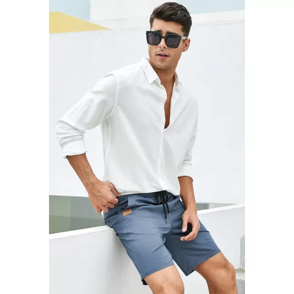JMIERR Mens Casual Shorts - Cotton Drawstring Summer Beach Stretch Twill Chino Golf Shorts