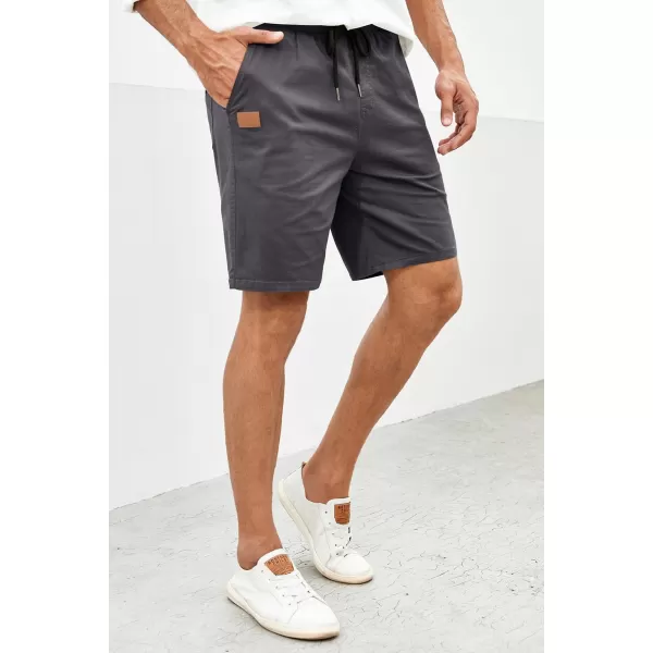 JMIERR Mens Casual Shorts - Cotton Drawstring Summer Beach Stretch Twill Chino Golf Shorts