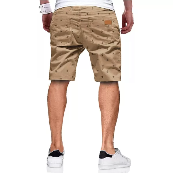 JMIERR Mens Casual Shorts - Cotton Drawstring Summer Beach Stretch Twill Chino Golf Shorts