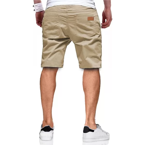 JMIERR Mens Casual Shorts - Cotton Drawstring Summer Beach Stretch Twill Chino Golf Shorts