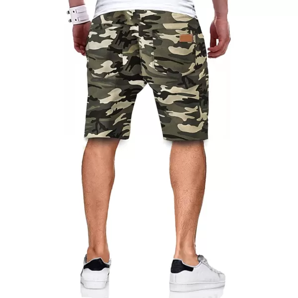 JMIERR Mens Casual Shorts - Cotton Drawstring Summer Beach Stretch Twill Chino Golf Shorts