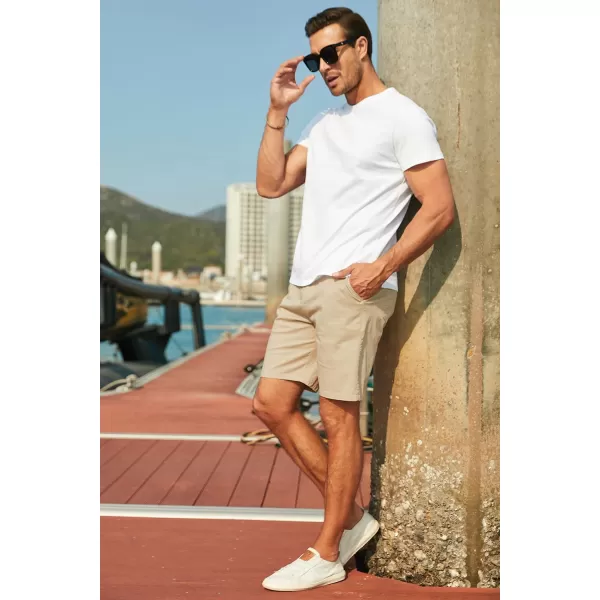 JMIERR Mens Casual Shorts - Cotton Drawstring Summer Beach Stretch Twill Chino Golf Shorts