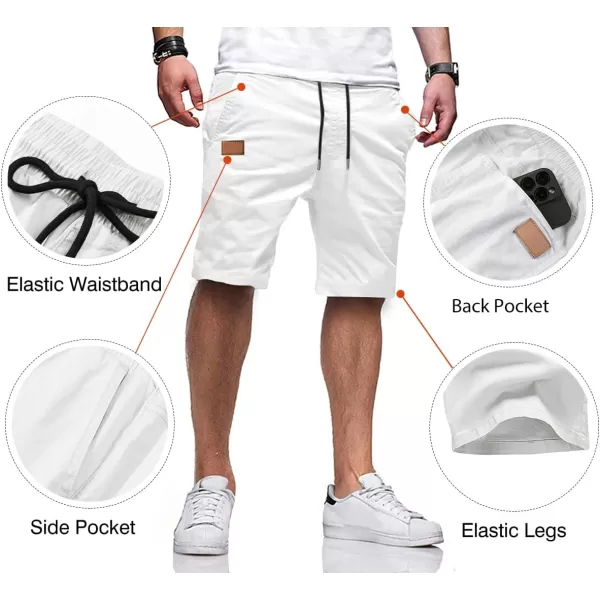 JMIERR Mens Casual Shorts - Cotton Drawstring Summer Beach Stretch Twill Chino Golf Shorts