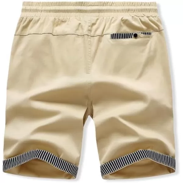 JMIERR Mens Casual Shorts - Cotton Drawstring Summer Beach Stretch Twill Chino Golf Shorts