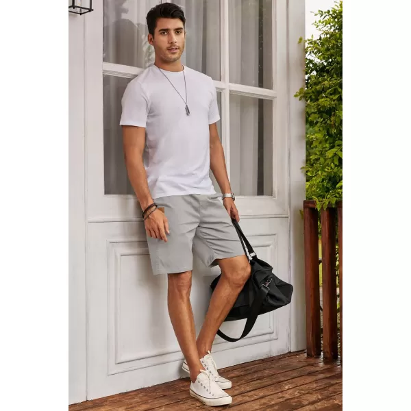 JMIERR Mens Casual Shorts - Cotton Drawstring Summer Beach Stretch Twill Chino Golf Shorts