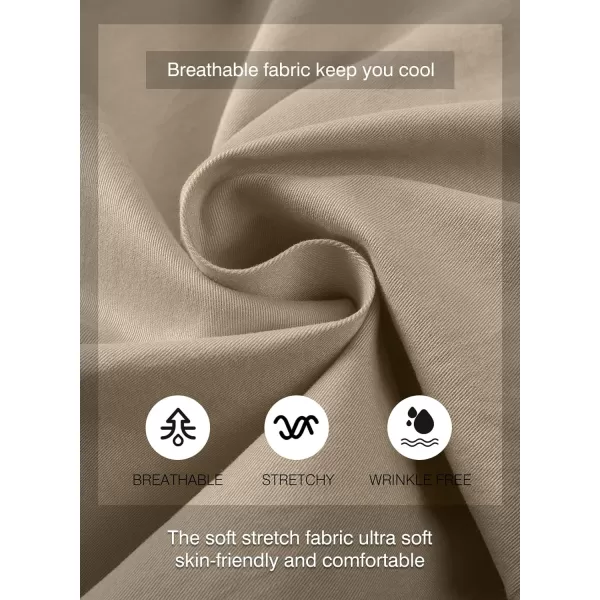 JMIERR Mens Casual Shorts - Cotton Drawstring Summer Beach Stretch Twill Chino Golf Shorts