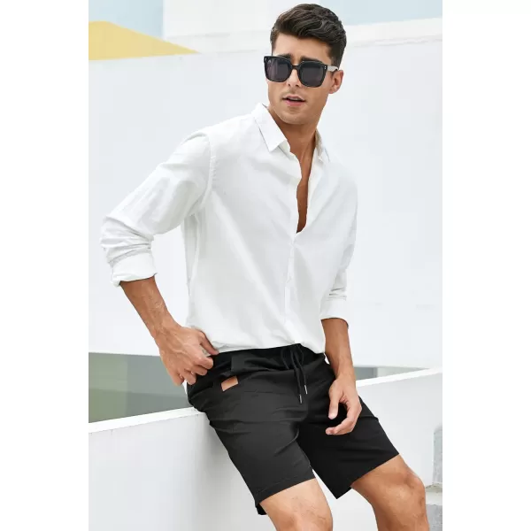 JMIERR Mens Casual Shorts - Cotton Drawstring Summer Beach Stretch Twill Chino Golf Shorts