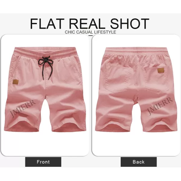 JMIERR Mens Casual Shorts - Cotton Drawstring Summer Beach Stretch Twill Chino Golf Shorts