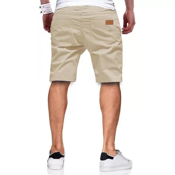 JMIERR Mens Casual Shorts - Cotton Drawstring Summer Beach Stretch Twill Chino Golf Shorts