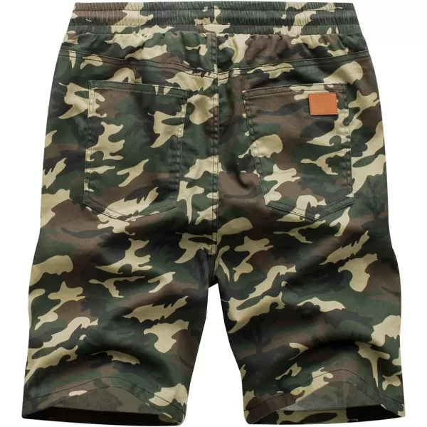 JMIERR Mens Casual Shorts - Cotton Drawstring Summer Beach Stretch Twill Chino Golf Shorts