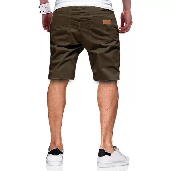 JMIERR Mens Casual Shorts - Cotton Drawstring Summer Beach Stretch Twill Chino Golf Shorts