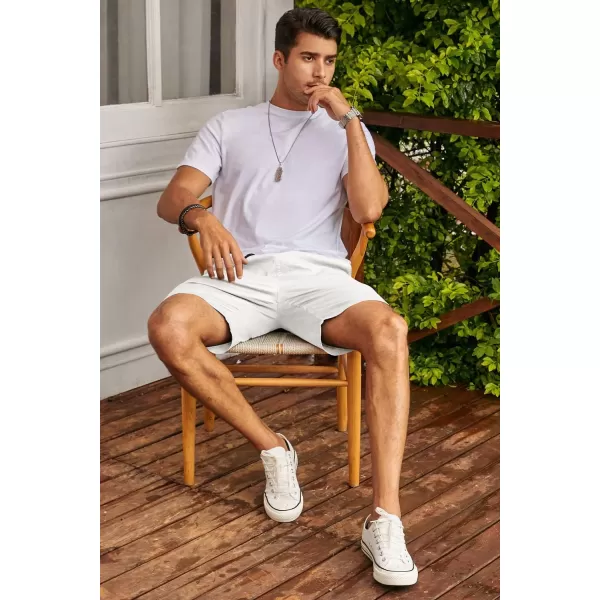 JMIERR Mens Casual Shorts - Cotton Drawstring Summer Beach Stretch Twill Chino Golf Shorts