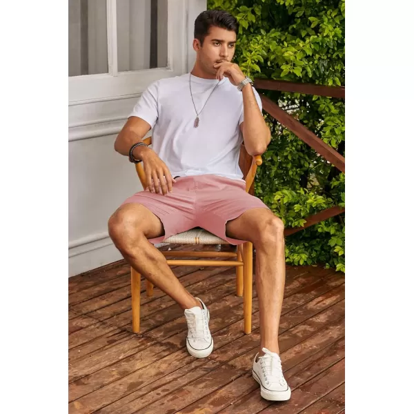 JMIERR Mens Casual Shorts - Cotton Drawstring Summer Beach Stretch Twill Chino Golf Shorts