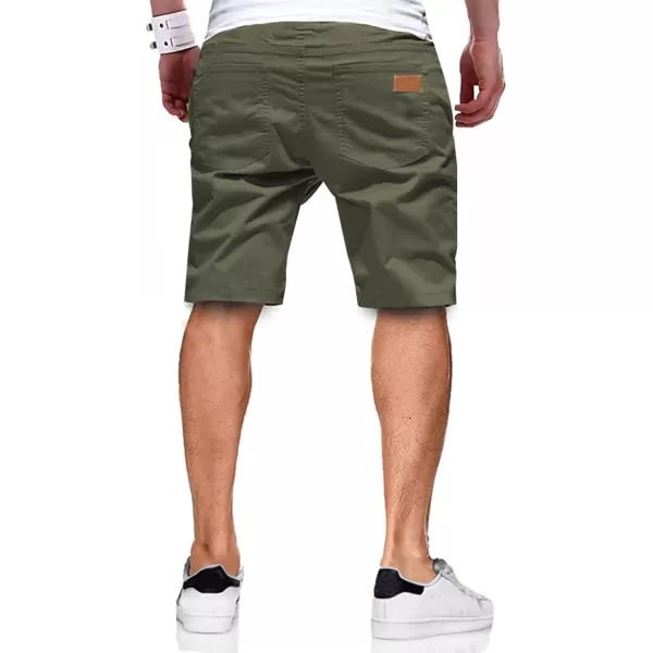 JMIERR Mens Casual Shorts - Cotton Drawstring Summer Beach Stretch Twill Chino Golf Shorts