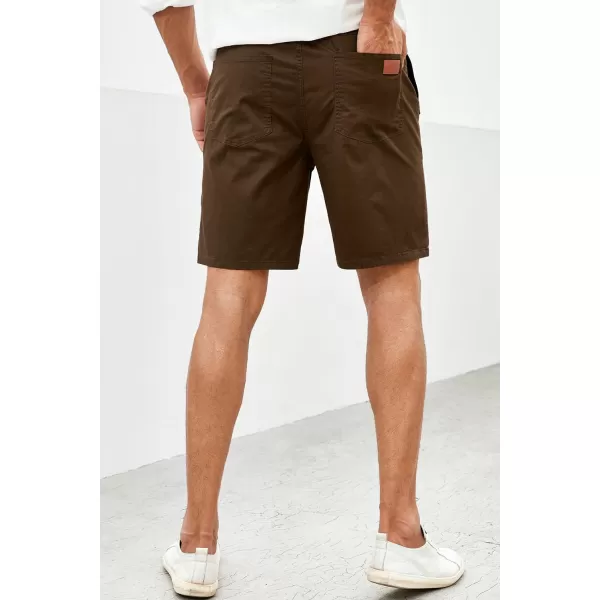 JMIERR Mens Casual Shorts - Cotton Drawstring Summer Beach Stretch Twill Chino Golf Shorts