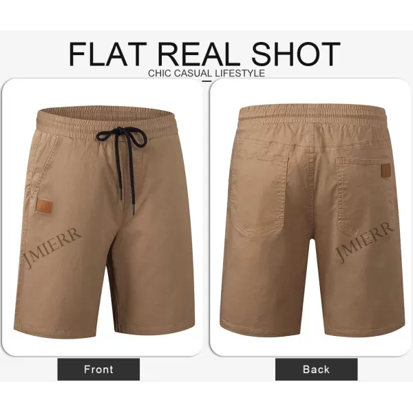 JMIERR Mens Casual Shorts - Cotton Drawstring Summer Beach Stretch Twill Chino Golf Shorts